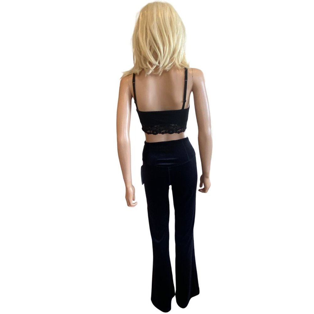 NWT Athleta XS Elation Velvet Flare Pant Black Pants High-Rise Flared $109 - Picture 4 of 16